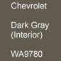 Preview: Chevrolet, Dark Gray (Interior), WA9780.